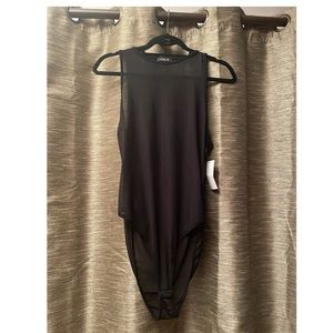 Sheer Black Bodysuit. Size 1X